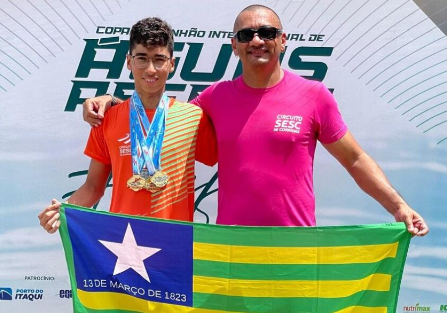 Nadador piauiense é destaque em competição nacional com três medalhas e dois títulos nacionais